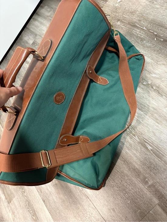 Polo Ralph Lauren Other - Polo by Ralph Lauren Green Canvas Duffel with Brown Leather Trim